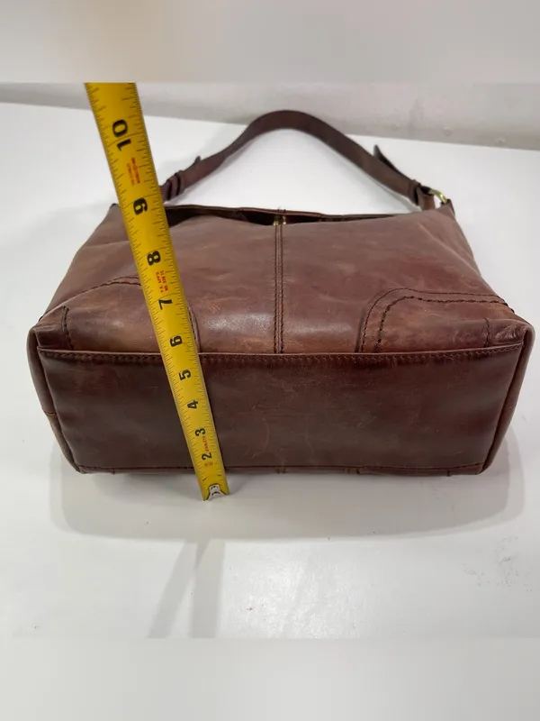 Diba True Leather Shoulder Bag Boho Slouchy Hobo Brown Whimsigoth Hippie Fairy - Image 6
