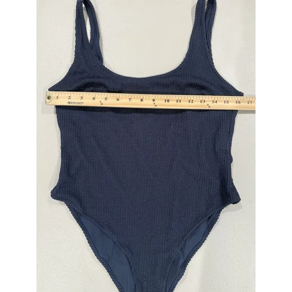 H&M Swimsuit One Piece Medium Navy Cruise Travel Minimal Beach Pool Vacation - Image 5