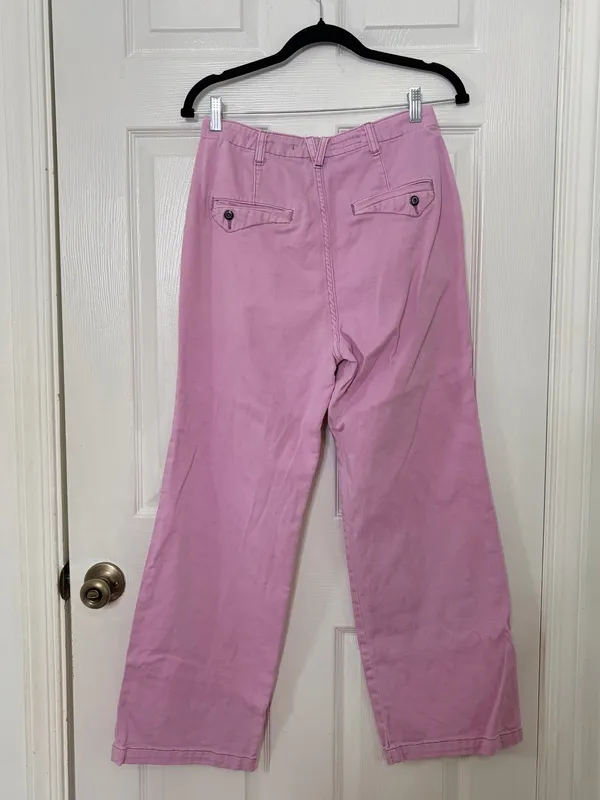 Anthropologie Pilcro Slouchy Chino Wide Leg Pants Lilac High Rise Y2K Preppy Coastal Size 28 - Image 5