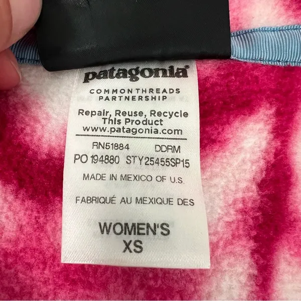 Patagonia Synchilla Tie Die Snap Pullover Pink Diamond - Image 3