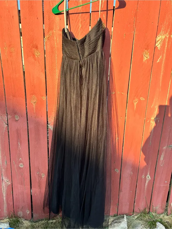 Jenny Yoo Black Strapless Evening Gown - sparkly black maxi dress - size 8 - Image 8