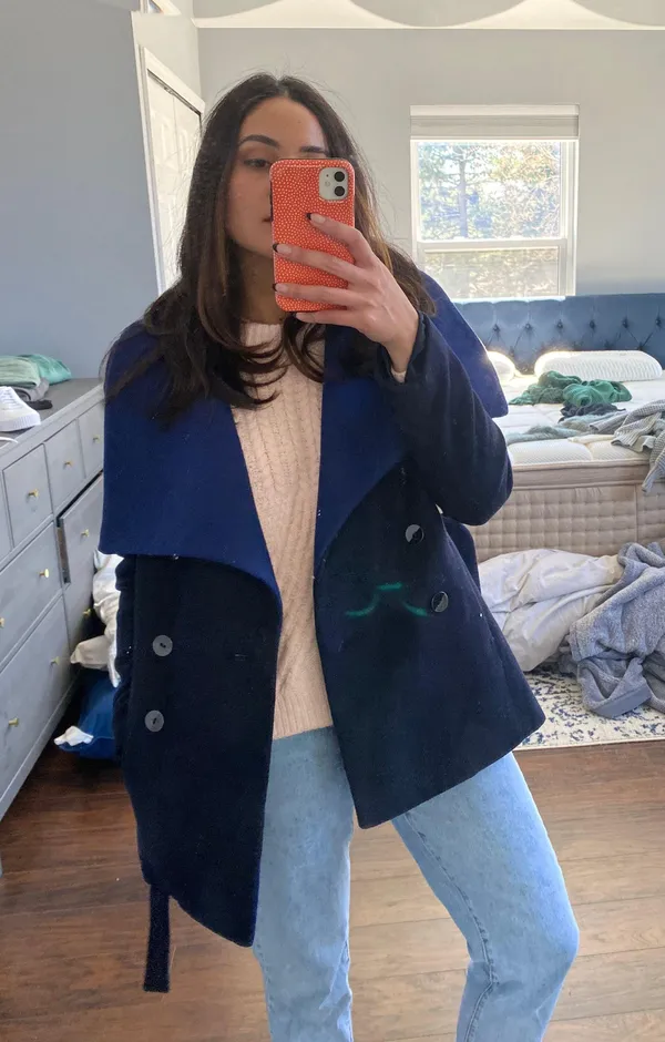 The Limited Two tone blue Wrap Dress Jacket - Image 2