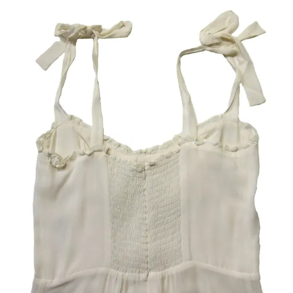 NWT Reformation Nikita Midi in Ivory Tank Tie Straps Flounce Hem Dress 8 - Image 7