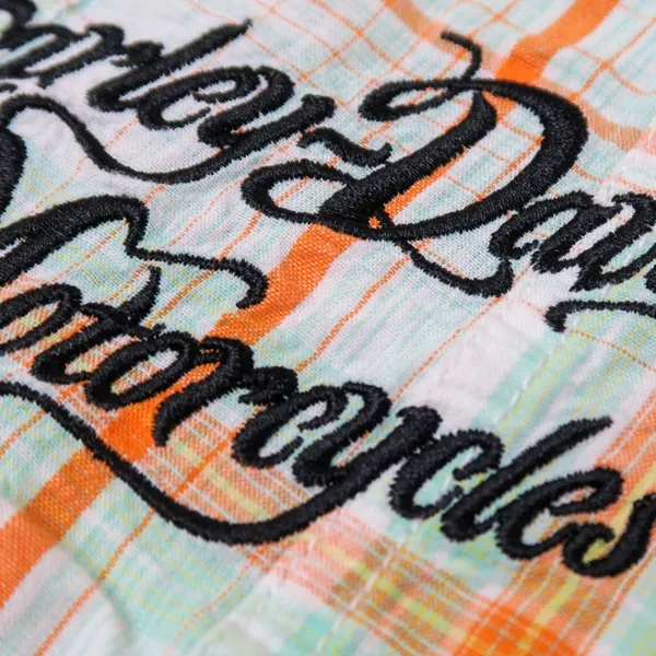Y2K Harley Davidson Bustier Pearl Snap Plaid Tank Top - Image 8