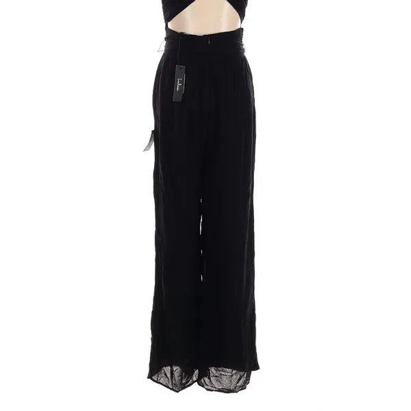 Lulus Trendy Aesthetic Black Smocked Tie Back Wide Leg Jumpsuit - Image 10