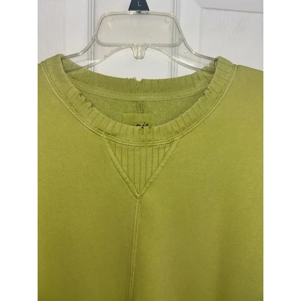 Aerie Chartreuse Staying Kind Feeling Cool Oversized Crewneck Sweatshirt Large - Image 4