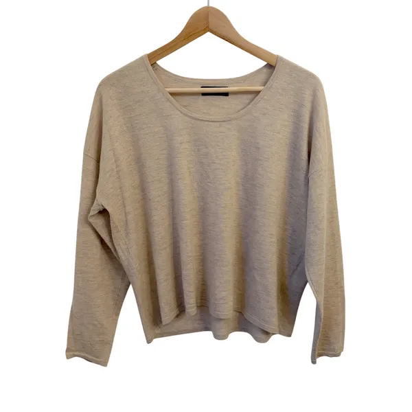 Naadam Cashmere Scoop Neck Sweater Women S Relaxed Slouchy Lightweight Oatmeal - Image 2