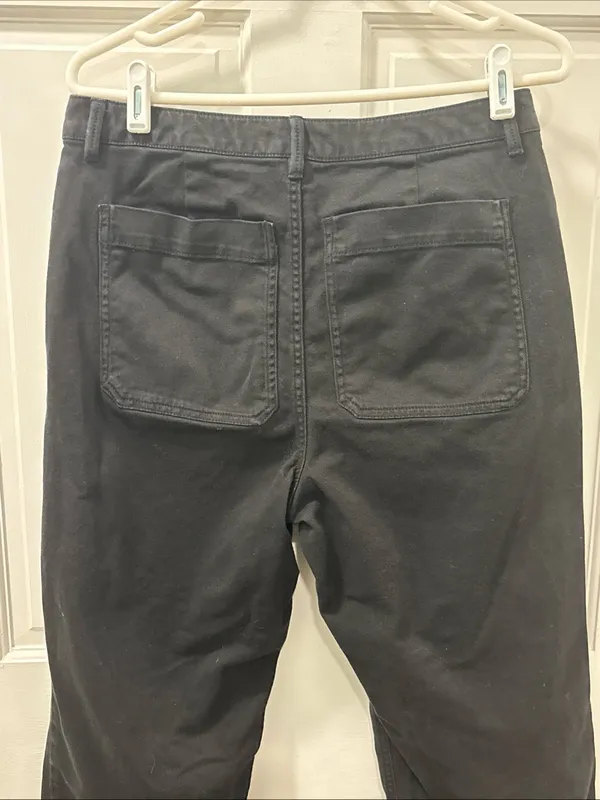 Quince Women’s Organic Stretch Cotton Twill Straight Leg Cropped Pant 10 Black - Image 5
