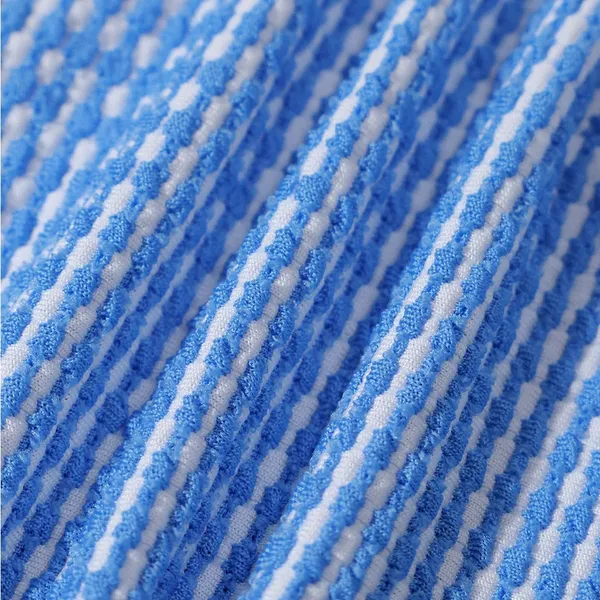 BERLOOK Blue Textured Striped Knot TOP ONLY 10 - Image 7