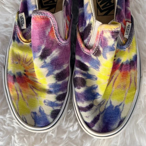 Vans Classic Slip-On Sneakers - Washed Tie Dye Multicolor - Women’s 6.5 Men’s 5 - Image 12