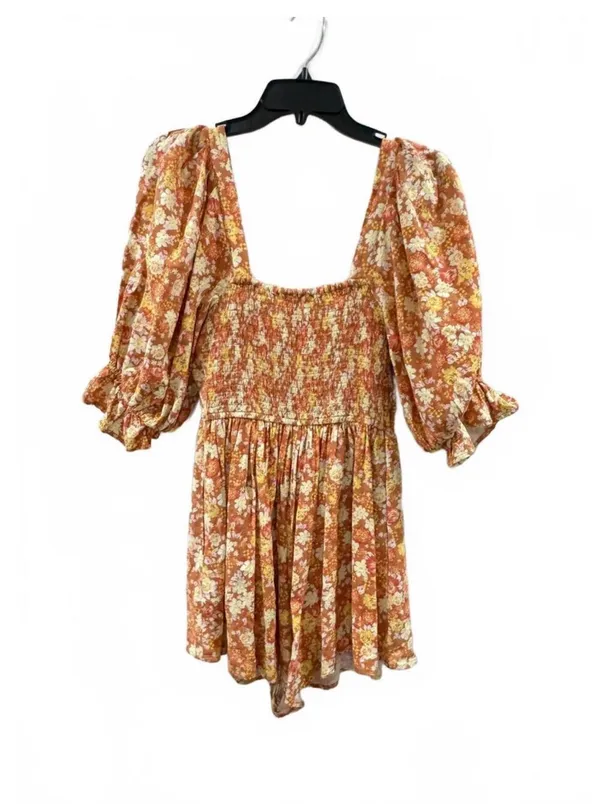 Free People Show Me Love Romper Boho Puff Sleeve - Image 4