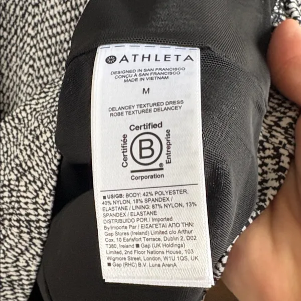 Like New Athleta Delancey Stretch Midi Dress Zip Neck Braiden Black Size Medium - Image 12