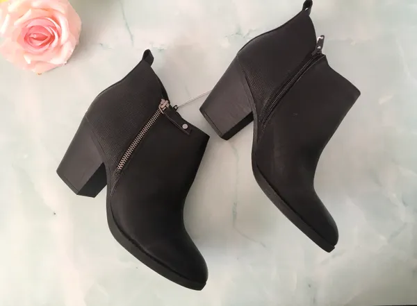 Black Ankle Boots, Size 9W - Image 2