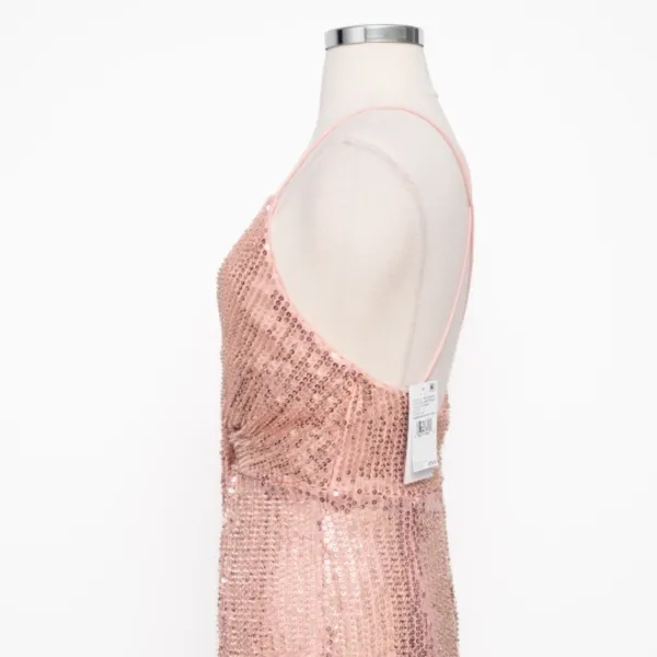 Liv Foster - Rosy‎ Peach Sequin Draped Plunge V-Neck Mini Dress - Image 10