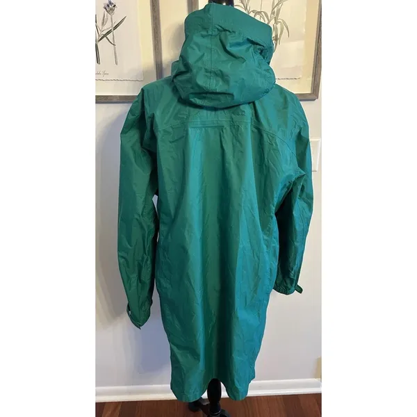 L.L. Bean Waterproof Shell Hoodie Parka Green Women's Size XL Outdoor Rain Coat - Image 2