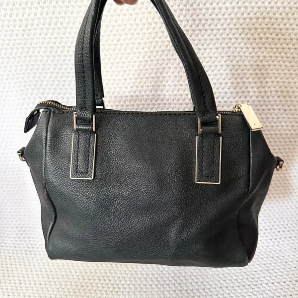 Kate Spade Small Top Zip Alena Black Leather Satchel Shoulder Bag Tassel Fob - Image 6