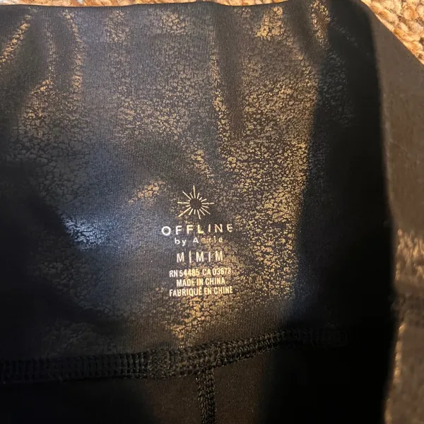 OFFLINE by Aerie Black High Waisted Shine Leggings Athleisure Women's‎ Medium - Image 4