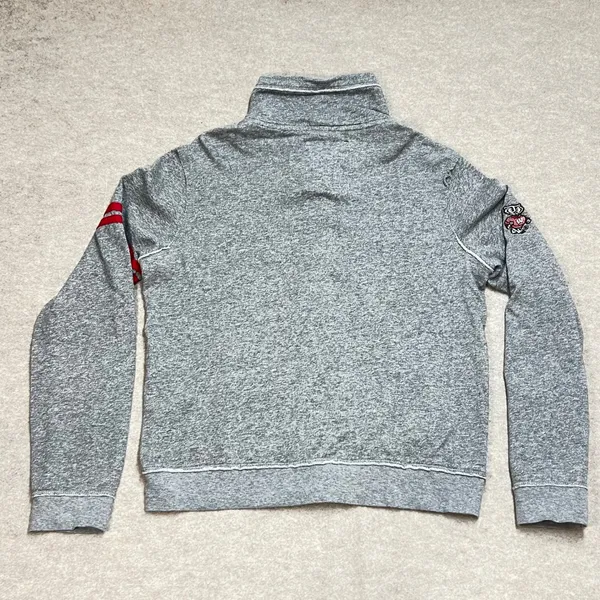 Colosseum Athletics Women Wisconsin Badgers Button Up Sweatshirt Gray Large‎ - Image 3