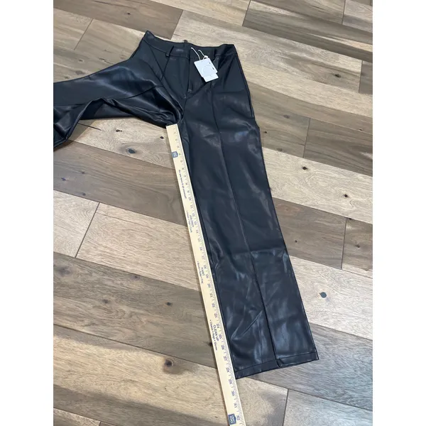 Commense Pants Size S Black High Waist Faux Leather Straight Leg Stretch NWT - Image 5