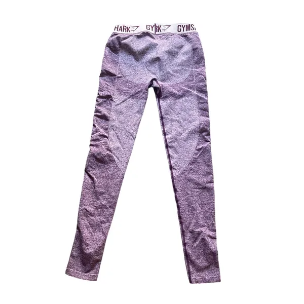 Gymshark Flex S Seamless Leggings Womens Purple Marl Pink Logo High Waist Gym - Image 2