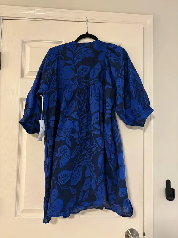 J. Marie Blue Floral Mini Dress - Image 4