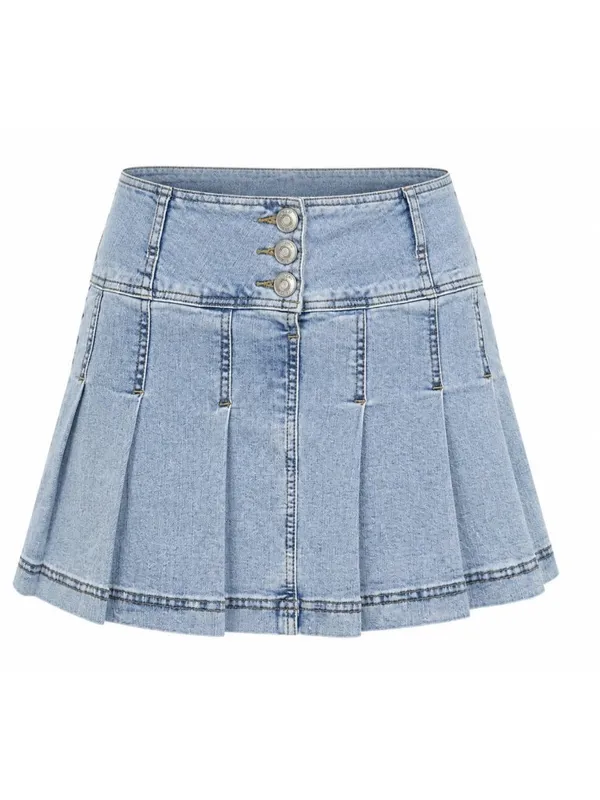 Y2K Denim Micro Mini Skirt Size Small Pleated Ruffle Bratz Indie Coquette Tennis - Image 9