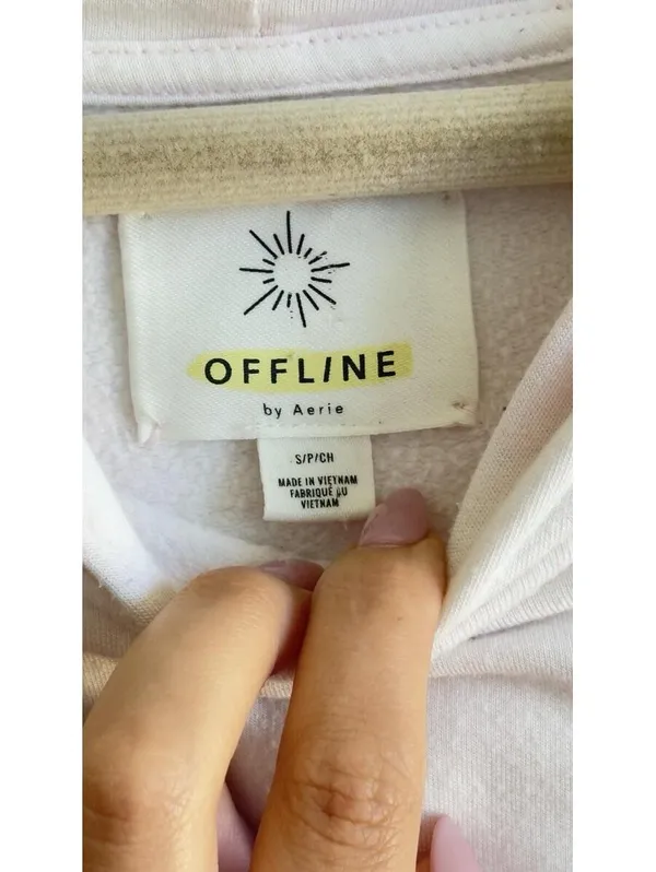 OFFLINE by Aerie OTT Cropped Tie Dye Hoodie Pink Fleece Pullover Small - Image 3