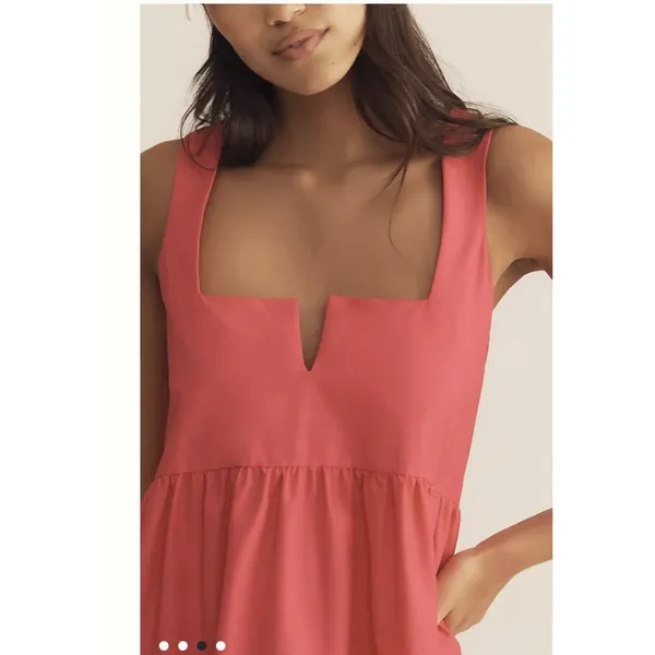 Anthropologie Daily Practice Notch Neck Mini Dress Fuchsia Pink Womens Large - Image 3