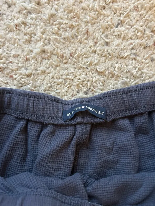 Navy blue Brandy Melville waffle shorts - Image 3