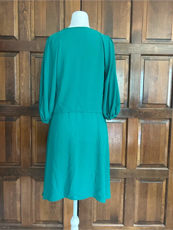 Anthropologie Maeve Valparaiso Green Tie Front Chiffon Dress Size 2P‎ Petite - Image 5