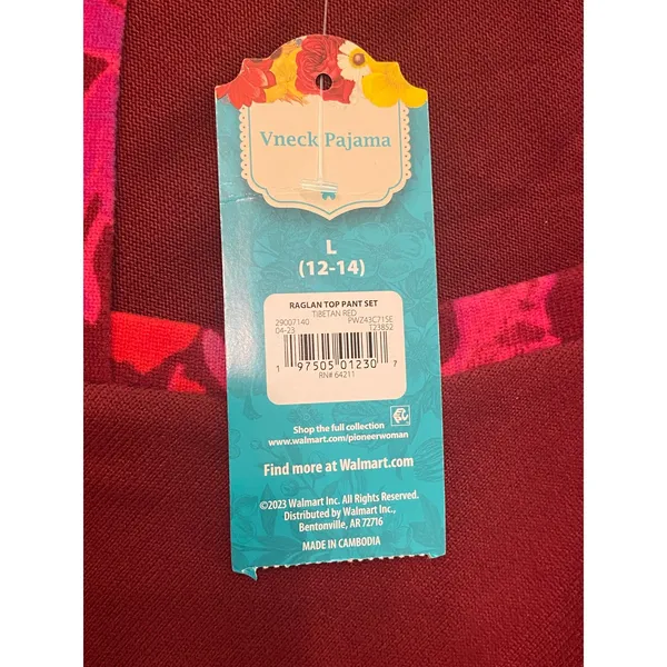 NWT Pioneer Woman Floral Pajama Set L 12-14 Wide Leg Soft Lounge Pockets Cozy - Image 2