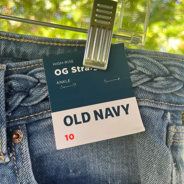 Old Navy Women's O.G. Straight Jeans Braided Waistband Size 10. NEW! - Image 6