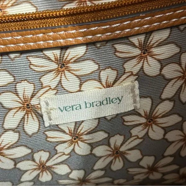 Vera Bradley Outlet Hobo Convertible Crossbody Bag Purse Brown Faux Leather - Image 9