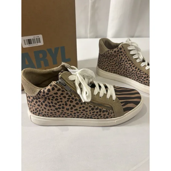 Faryl By Farylrobin Women's Size 7‎ Neutral Animal Print Lace Up Ankle Shoes - Image 2