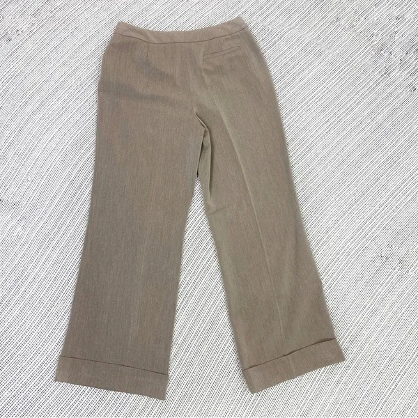 East 5th Petite‎ Cuffed Wide Leg Dress Pants Trousers Taupe Brown 8P - Image 4