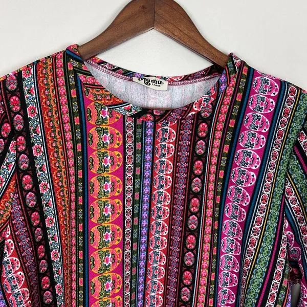 Show Me Your Mumu John Bell‎ Sweater Tunic Top Womens Large Colorful Long Sleeve - Image 3