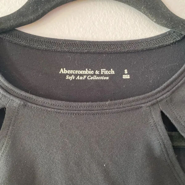 Abercrombie & Fitch Black Cut-Out Long Sleeve Bodysuit Top Women's size Small - Image 2