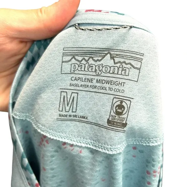 Patagonia Capilene Midweight Crewneck Top IceFall Big Sky Blue Size‎ Medium - Image 9