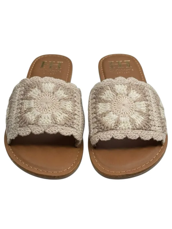 new Haute Hippie ✌︎︎ Rianne Crochet Mandala Flat Sandals Slides ✌︎︎ Cream ✌︎︎ 7M - Image 8