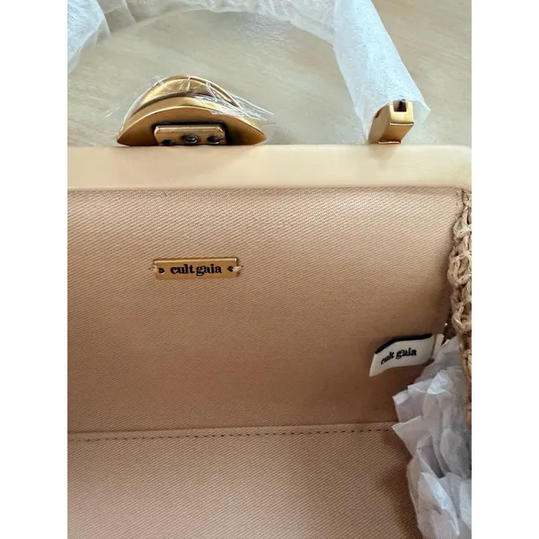 NEW | Cult Gaia Zuma Mini Woven Crossbody Tote Sand Top Handle Bag NWT $458 - Image 10