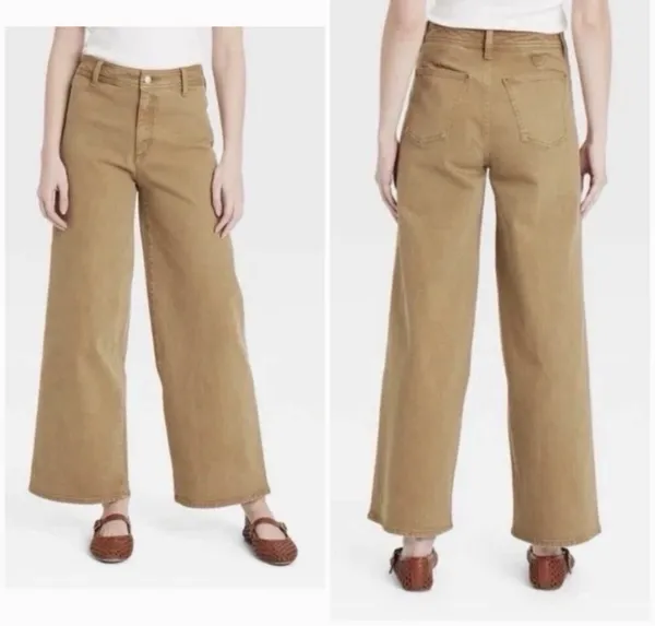 Universal Threads Women’s Sailor Wide Leg Jeans Size 4 Brown High Rise Stretch NW - Image 2