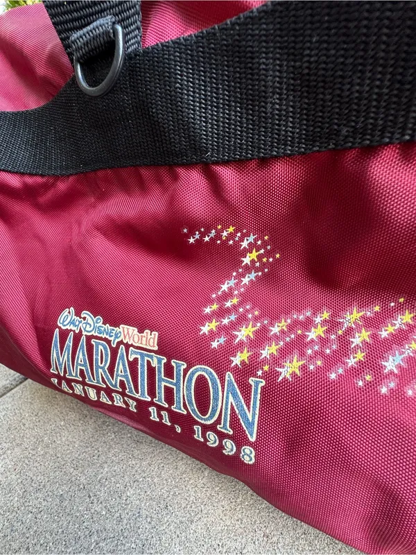 Disney Vintage Marathon Burgundy Duffel Bag with Mickey Graphic - Image 3