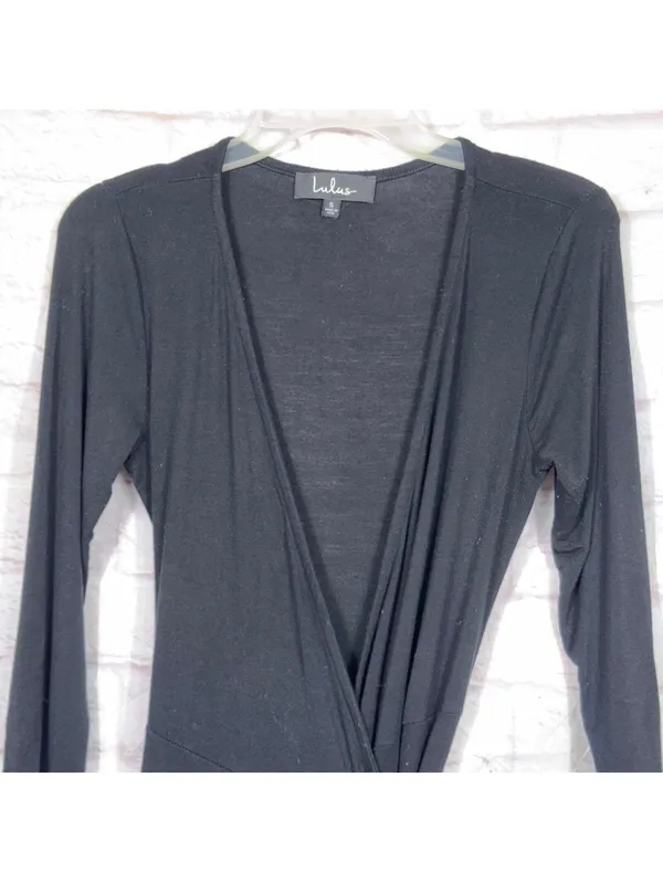 Lulus Black Wrap Dress - Size S - Image 2
