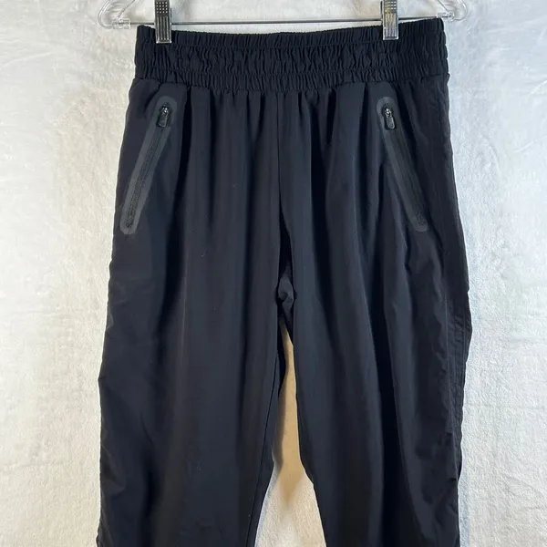 Zella Black Athletic Jogger Pants Zip Pockets Elastic Waist Size‎ S - Image 2