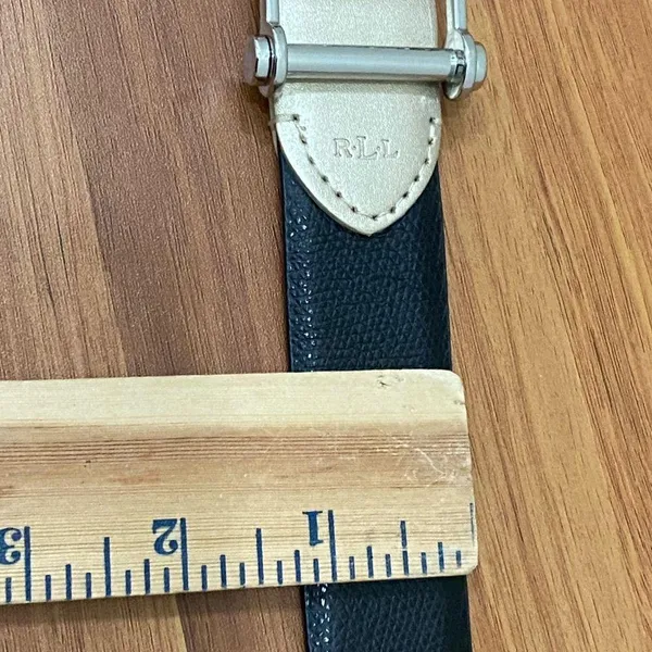 LAUREN Ralph Lauren Black & Gold Leather Reversible Women’s Belt Waist 29.5-33.5 - Image 11