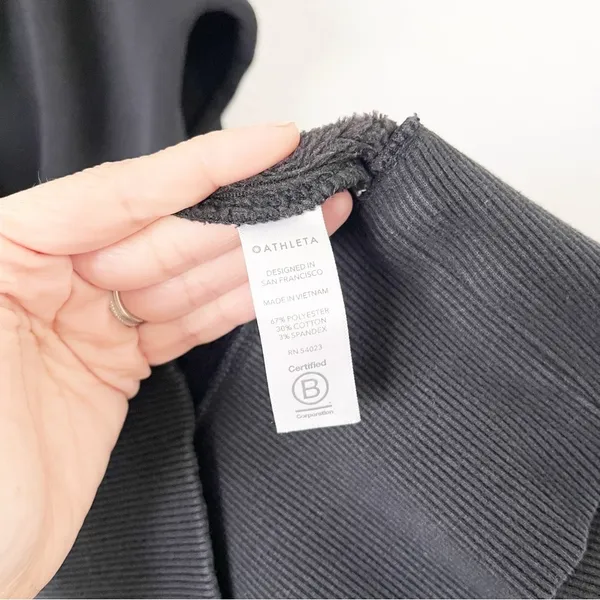 Athleta Cozy Karma 1/4 Zip Black Funnel Neck Athleisure Sweatshirt Dress - Image 7