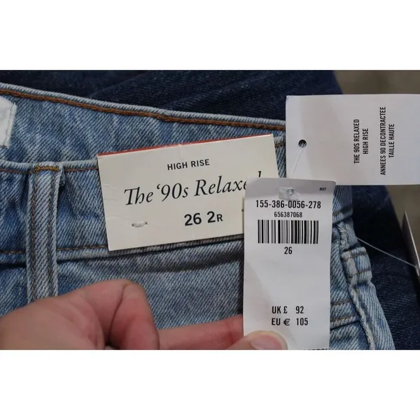 Abercrombie & Fitch The '90s Relaxed Jean High Rise Blue Jeans Size 26 2 NWT NEW - Image 3