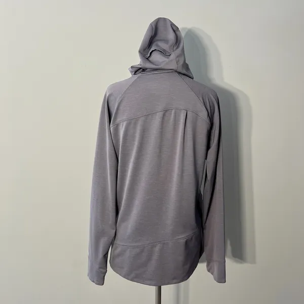 Salomon Hoodie Jacket Women Large Gray Ruched Full Zip Hiking Running Athleisure - Image 9