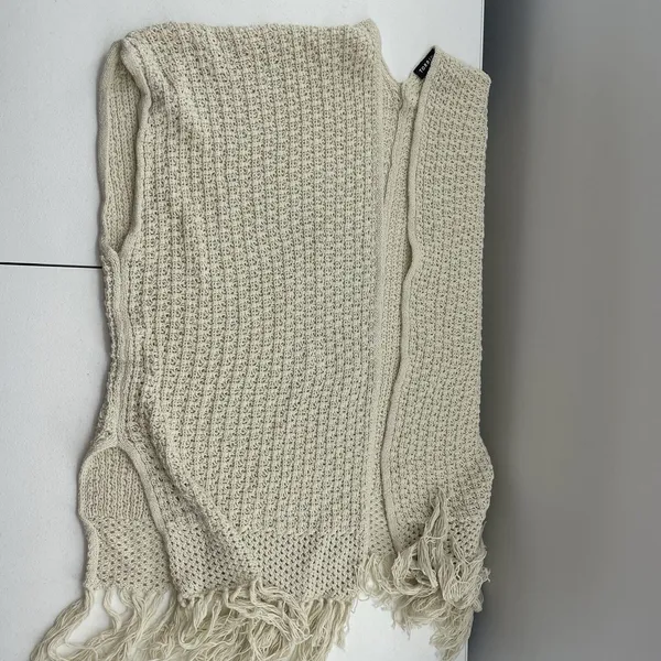 Torrid Sz 1X Cardigan Sweater Open Front Open Knit Fringe Oversized Boho Beige - Image 6
