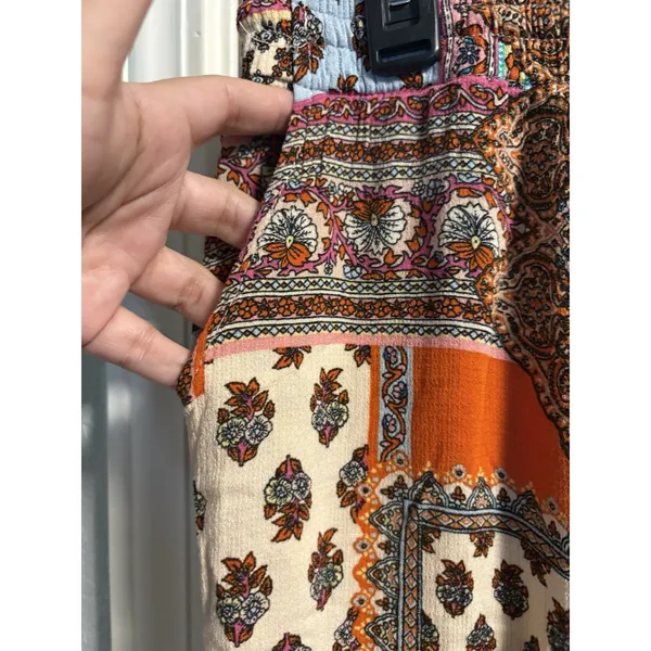 Christian Siriano Wide Leg Pants Womens L Multi Patchwork Paisley Boho Breezy - Image 2